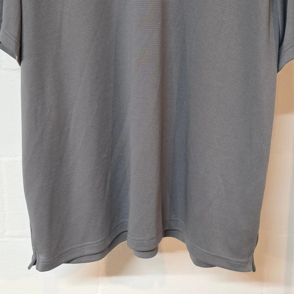 CLEARANCE 💲6️⃣ Blue Mountain Men's Gray Ribbed Soft Polo 3XL Short Casual - Picture 4 of 6